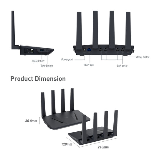 Flint (GL-AX1800) Dual-Band Gigabit Wi-Fi 6 Router - GL.iNet