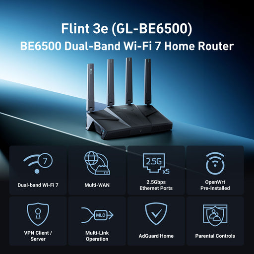 Flint 3e (GL-BE6500) Dual-band Wi-Fi 7 Home Router - GL.iNet