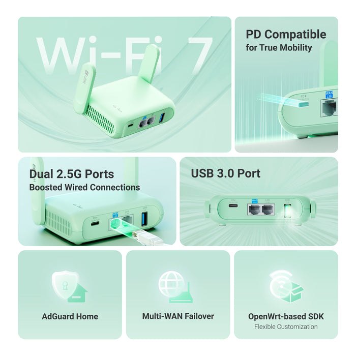 Beryl 7 (GL-MT3600BE) Dual-band Wi-Fi 7 Travel Router