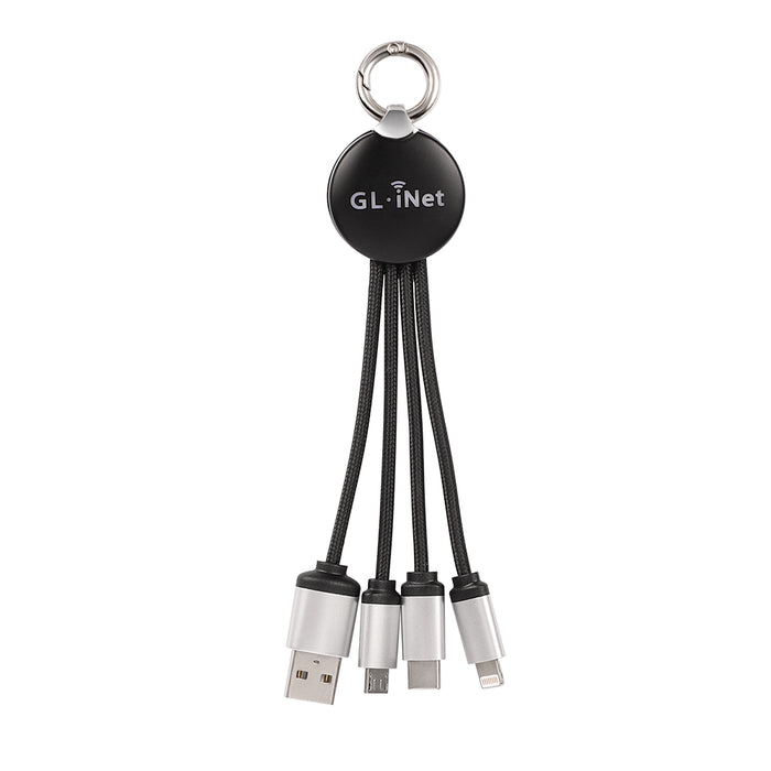 GL.iNet USB Power Cable All in One Charge Cable|Black|Nylon Braided - GL.iNet