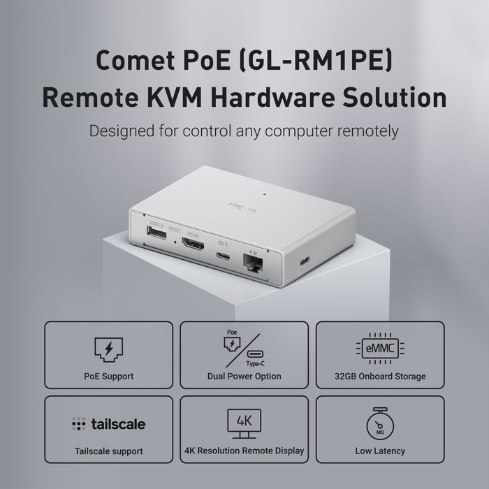 Comet PoE (GL-RM1PE) Remote KVM Control Over Internet - GL.iNet